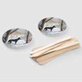 Doberman Pinscher liet het sneeuwen Kerstmis Handwaaier (Niet-gemonteerd)