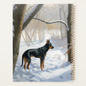 Doberman Pinscher liet het sneeuwen Kerstmis Planner (Achterkant)