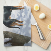 Doberman Pinscher liet het sneeuwen Kerstmis Theedoek (Quarter Fold)