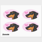 Doberman Pinscher Love Ovale Sticker (Vel)