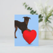 Doberman Pinscher met hart Briefkaart (Staand voorkant)