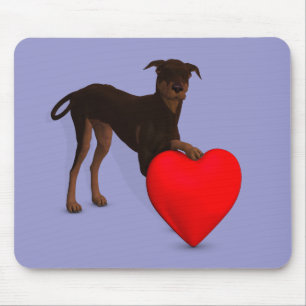 Doberman Pinscher met hart Muismat