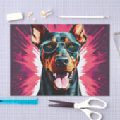 Doberman Pinscher met zonnebril Tissuepapier (Craft)