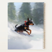 Doberman Pinscher Noël neige hiver (Dos)
