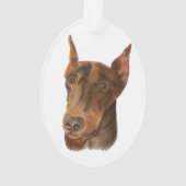 Doberman Pinscher Oval Ornament (achterkant)