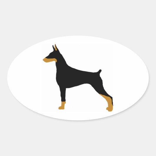 doberman pinscher ovale sticker (Voorkant)