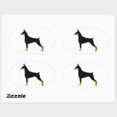 doberman pinscher ovale sticker (Vel)