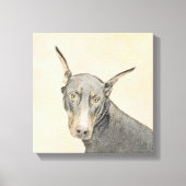 Doberman Pinscher Painting - Originele Dog Art Canvas Afdruk (Voorkant)