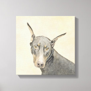 Doberman Pinscher Painting - Originele Dog Art Canvas Afdruk