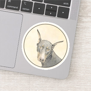 Doberman Pinscher Painting - Originele Dog Art Sticker