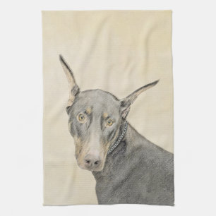 Doberman Pinscher Painting - Originele Dog Art Theedoek