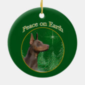 Doberman Pinscher Peace Keramisch Ornament (Achterkant)