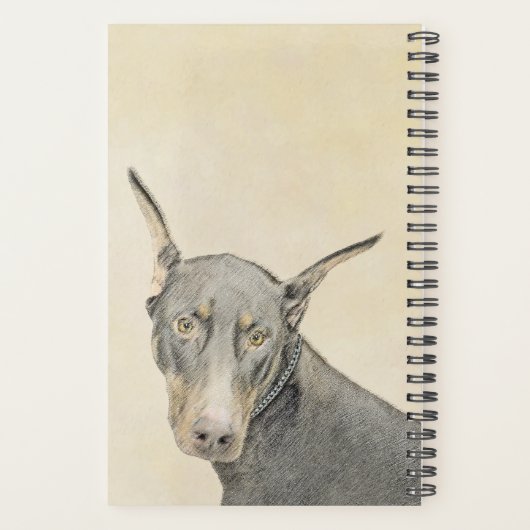 Doberman Pinscher Peinture - Art Chien original (Dos)