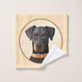 Doberman Pinscher Peinture non découpée Art origin (Gant de toilette)
