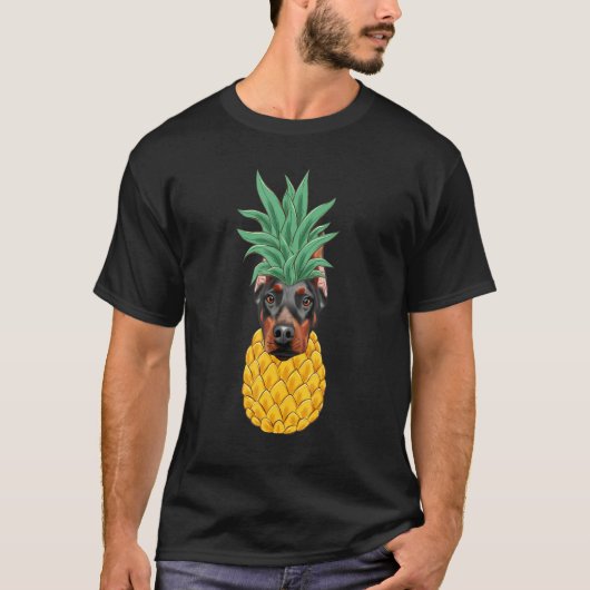 Doberman Pinscher Pineapple Dog T-shirt (Voorkant)