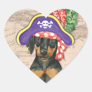 Doberman Pinscher Pirate Hart Sticker