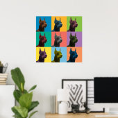 Doberman Pinscher Pop-Art Poster (Thuiskantoor)
