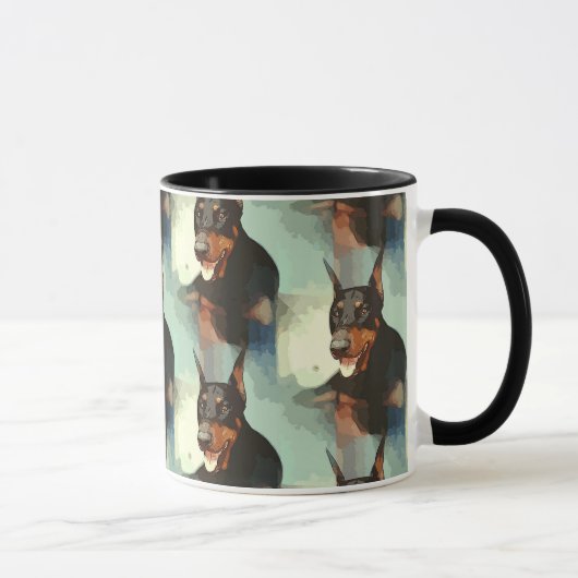 Doberman Pinscher Portrait Mok (Rechts)