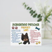 Doberman Pinscher Property Laws 4 Briefkaart (Staand voorkant)