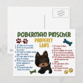 Doberman Pinscher Property Laws 4 Briefkaart (Voorkant / Achterkant)