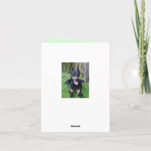 Doberman Pinscher Puppy Dog Blank Note Card Kaart (Achterkant)