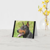Doberman Pinscher Puppy Dog Blank Note Card Kaart (Gele Bloem)