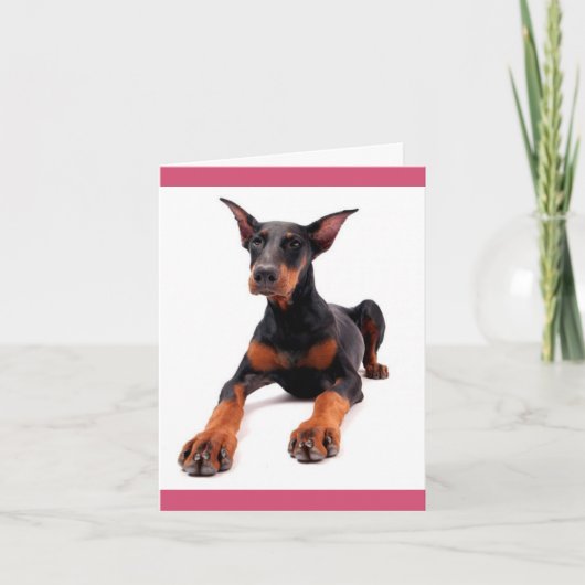 Doberman Pinscher Puppy Dog Blank Note Kaart (Voorkant)