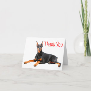 Doberman Pinscher Puppy Dog Red Dank u - Blanco Bedankkaart