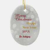 Doberman Pinscher Puppy in kerstverlichting Keramisch Ornament (Achterkant)