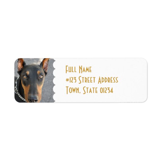 Doberman Pinscher Retouradreslabel Etiket (Voorkant)