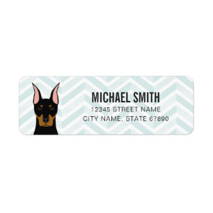Doberman Pinscher Return-adreslabels Etiket