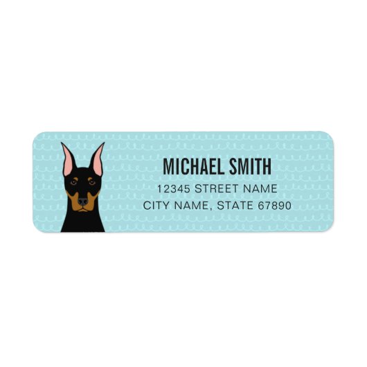 Doberman Pinscher Return-adreslabels Etiket (Voorkant)