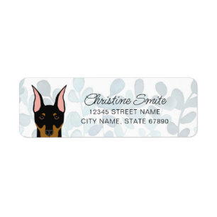 Doberman Pinscher Return-adreslabels Etiket