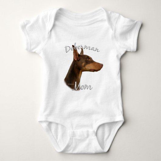 Doberman Pinscher (rood) mam 2 Romper (Voorkant)