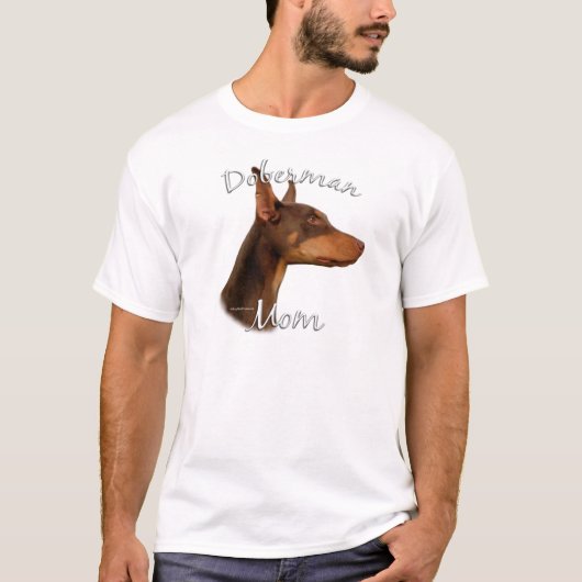 Doberman Pinscher (rood) mam 2 T-shirt (Voorkant)