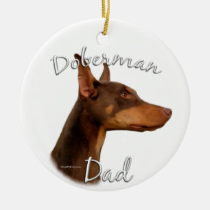 Doberman Pinscher (rood) Pa 2 Keramisch Ornament