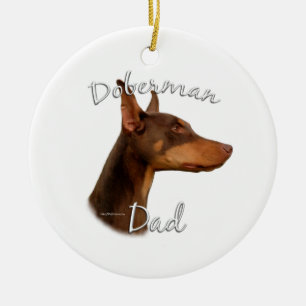 Doberman Pinscher (rood) Pa 2 Keramisch Ornament