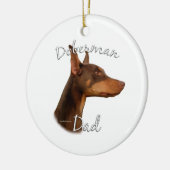 Doberman Pinscher (rood) Pa 2 Keramisch Ornament (Links)