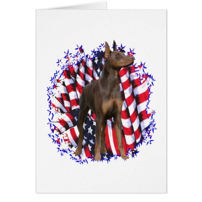 Doberman Pinscher (rood) Patriot (Voorkant)