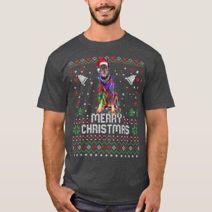 Doberman Pinscher Santa Hat Dog kerstboom Lig T-shirt