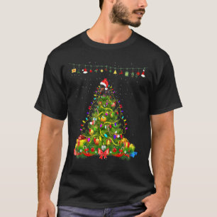 Doberman Pinscher Santa Hat Kersthond Licht T T-shirt