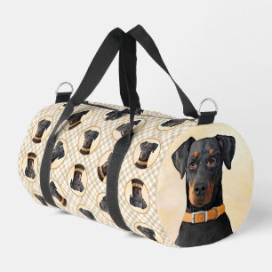 Doberman Pinscher Schilderij Dobie Uncropped Dog A Plunjezak
