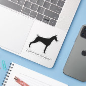 Doberman Pinscher Silhouette Cool Dobe Dog Sticker (Laptop met iPhone)