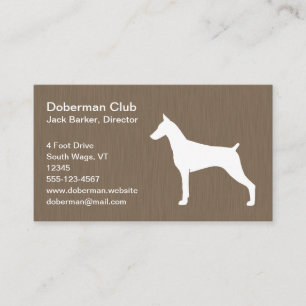 Doberman Pinscher Silhouette Visitekaartje