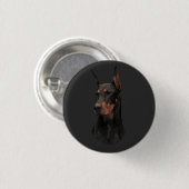 Doberman Pinscher, Square Wall Clock T-Shirt Ronde Button 3,2 Cm (Voorkant /achterkant)