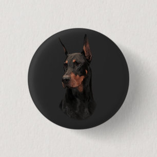 Doberman Pinscher, Square Wall Clock T-Shirt Ronde Button 3,2 Cm
