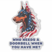 Doberman Pinscher Sticker (Voorkant)