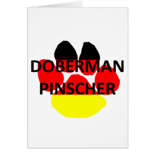 doberman pinscher sur la patte du drapeau allemand