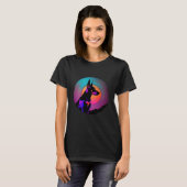 Doberman Pinscher Synthwave 80s Retrowave Aestheti T-shirt (Voorkant volledig)