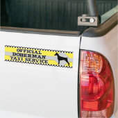 Doberman Pinscher Taxi Service Bumpersticker (Op Truck)